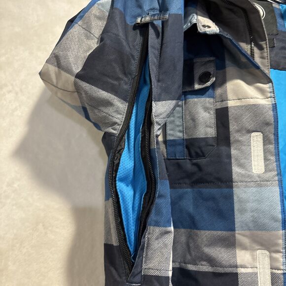 Volcom True to This Neolithic Insulated Jacket Kids Size Large Blue Gray Plaid - Picture 14 of 16